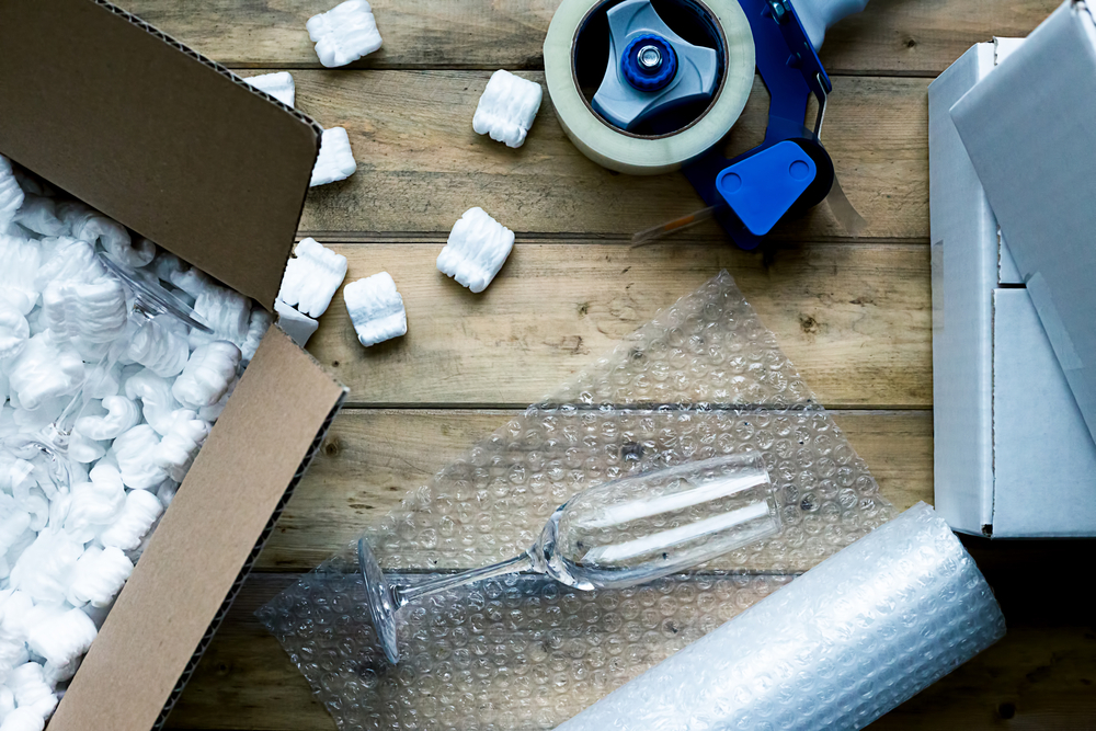 packing beans and a glass